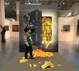 3D地画 金币 个性 金库 宝藏 定制3D画 3D地贴