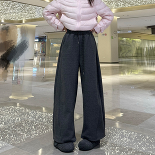 拖地弯刀阔腿长裤 美式 加绒加厚糯米绒秋冬新款 A806 恩佳专享