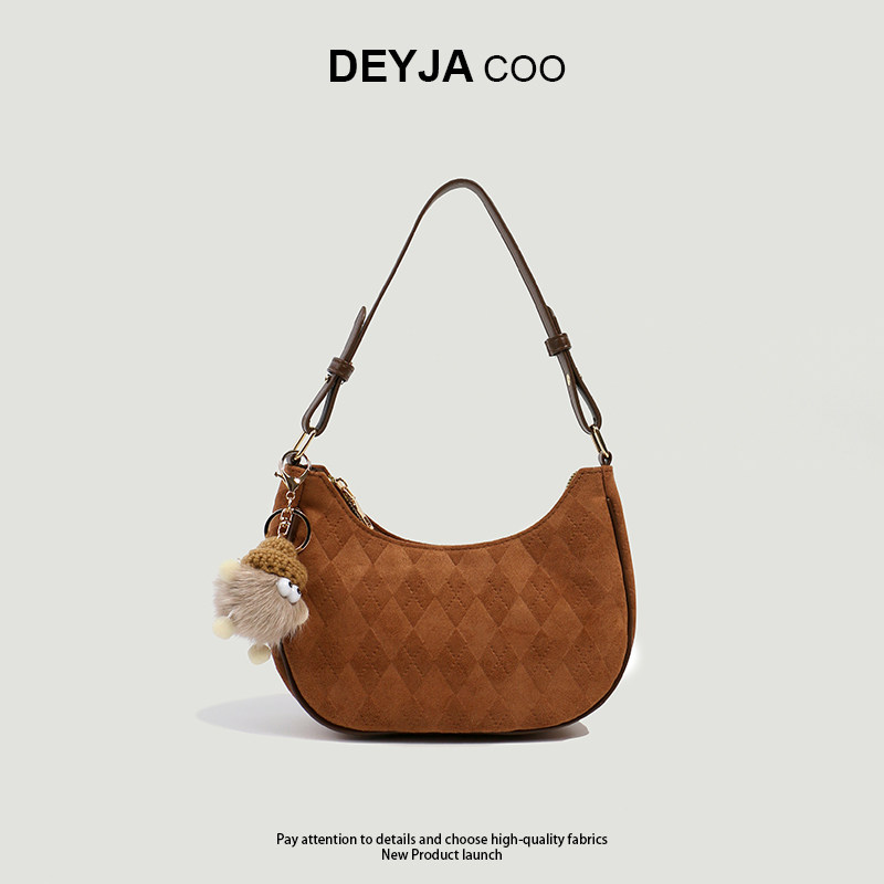 磨沙小众月牙单肩腋下包