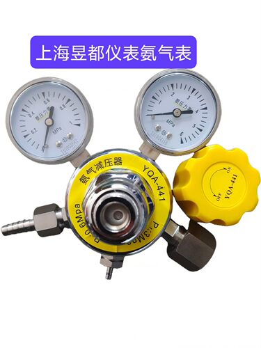 上海牌氨气减压器全不绣钢阀体YQA-441,6-1mpa螺口G1/2氨气减压器