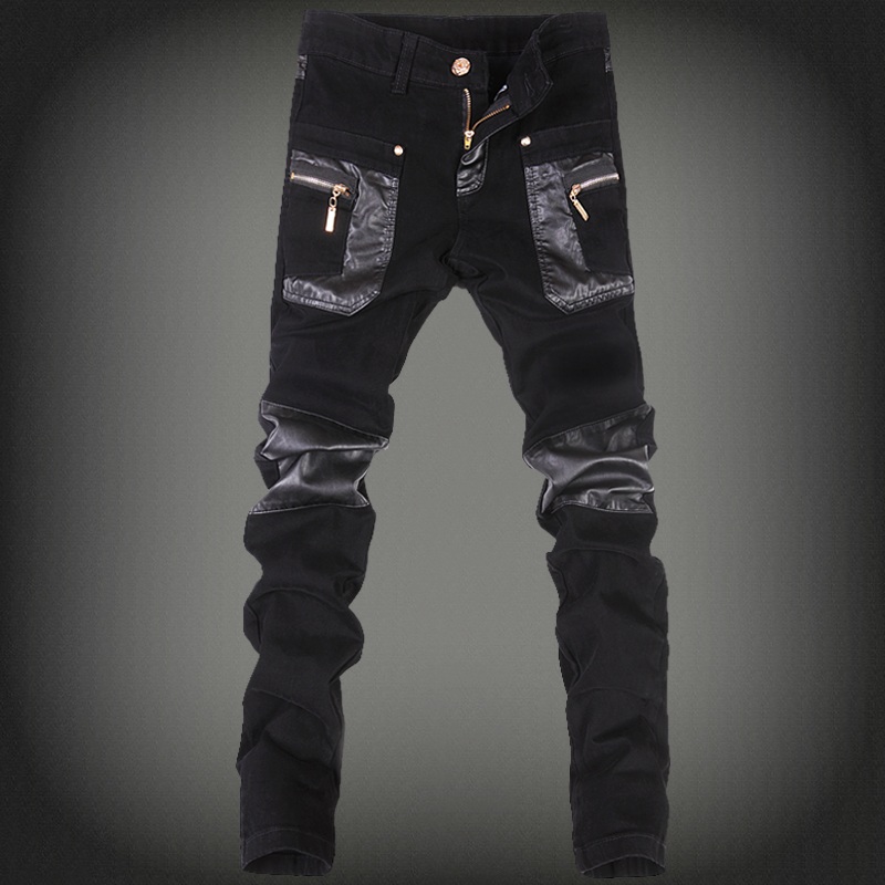 Autumn and winter man locomotive Pencil Pants Trend Korean Edition Self cultivation Show thin cowboy trousers Youth Tight fitting Pencil pantsin the Men's clothing, Lederhosen  category - from Buy2taobao.com to provide professional Taobao agent buy service