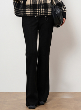 HIGHDAY轩日商场同款微喇裤2025秋冬显瘦休闲复古风垂感长裤子女