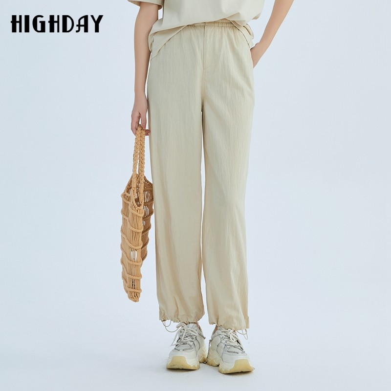 轩日束脚裤高腰休闲裤