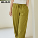 highday轩日夏装 潮 子气质纯色休闲chic长裤 高腰直筒裤 女垂感感裤
