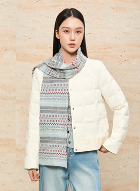 HIGHDAY轩日简约风圆领薄款羽绒服2025冬季显瘦百搭上衣外套女