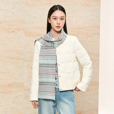 HIGHDAY轩日简约风圆领薄款羽绒服2025冬季显瘦百搭上衣外套女