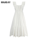 highday轩日2023夏季 新款 白色背心裙女花边收腰连衣裙LQ05AE32622