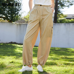 裤 卡其色工装 新款 chic 美式 运动裤 女高腰长裤 highday轩日2026春季