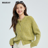 轩日2025春秋软糯单排扣毛衣女商场新款 外套 针织开衫 长袖 宽松法式