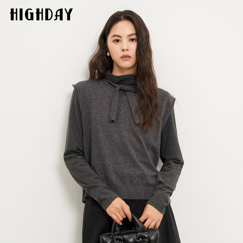 HIGH DAY/轩日针织背心2026秋季新品无袖显瘦气质时尚外穿上衣女