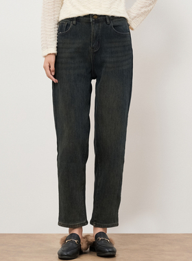 HIGH DAY/轩日水洗牛仔裤2025秋季新品复古百搭时尚休闲高腰长裤