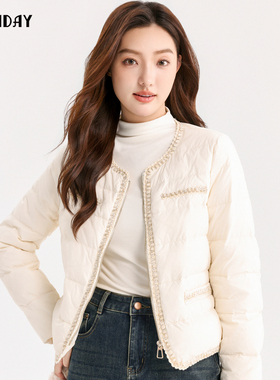highday轩日24冬季商场女装圆领小香风短款外套新简约长袖羽绒服