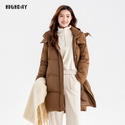 轩日90白鸭绒中长羽绒服