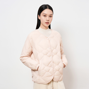 HIGHDAY轩日菱格纹短款 轻薄保暖显瘦百搭上衣外套 羽绒服2025冬季