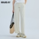 阔腿直筒裤 highday轩日2024夏季 女运动裤 窄版 新款 高腰白色休闲裤