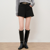 DAY 轩日加厚毛呢短裤 2025秋冬新品 HIGH 高腰显瘦直筒休闲A字短裤