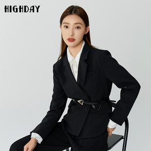 女长袖 纯色西装 正肩气质OL西服外套 修身 highday轩日2025春秋新款