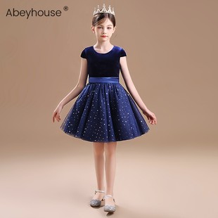 儿童礼服女童洋气短款钢琴演出服春夏新款轻奢公主裙超仙蓬蓬纱裙