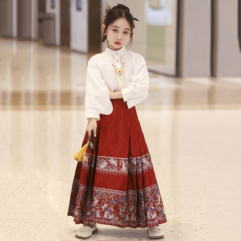 女童马面裙春秋新中式古风唐装小女孩国朝新年汉服套装儿童旗袍裙,童装/婴儿装/亲子装,汉服,淘宝优惠券,粉丝福利购,淘宝优惠卷