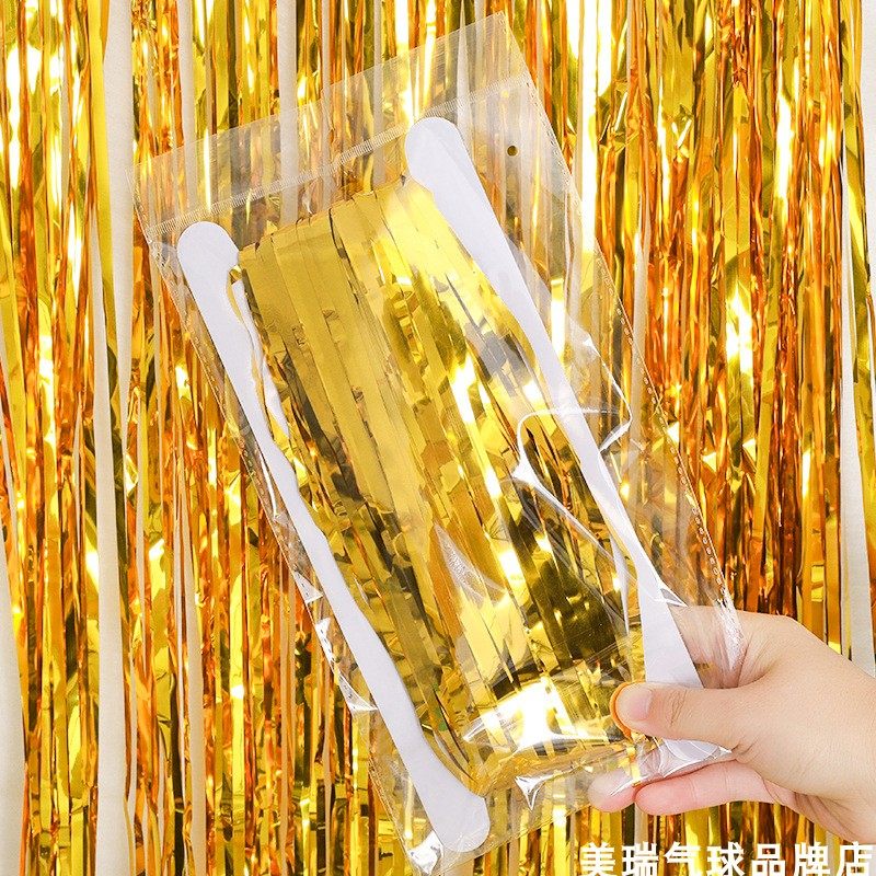雨丝帘生日派对装扮银色宝宝宴