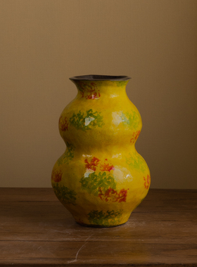 C001 H06100Y21 景德镇陶瓷花器室内桌面摆件（高17口7）