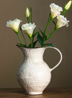 『063』4552-异形花瓶-白色（口15cm，高21cm）