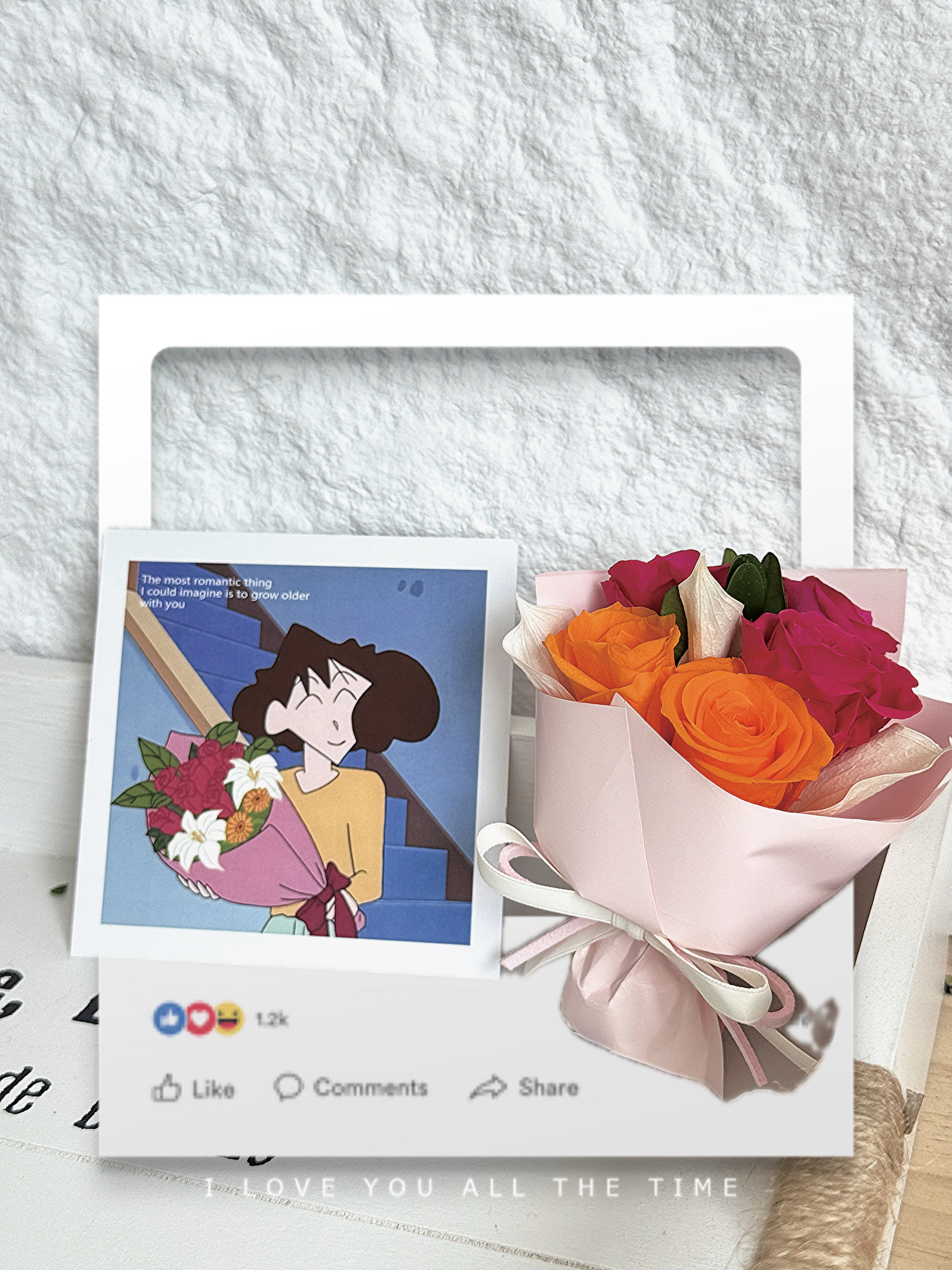 泠川｜“美伢的花”原创｜出风口摆件永生花玫瑰礼物装饰迷你花束