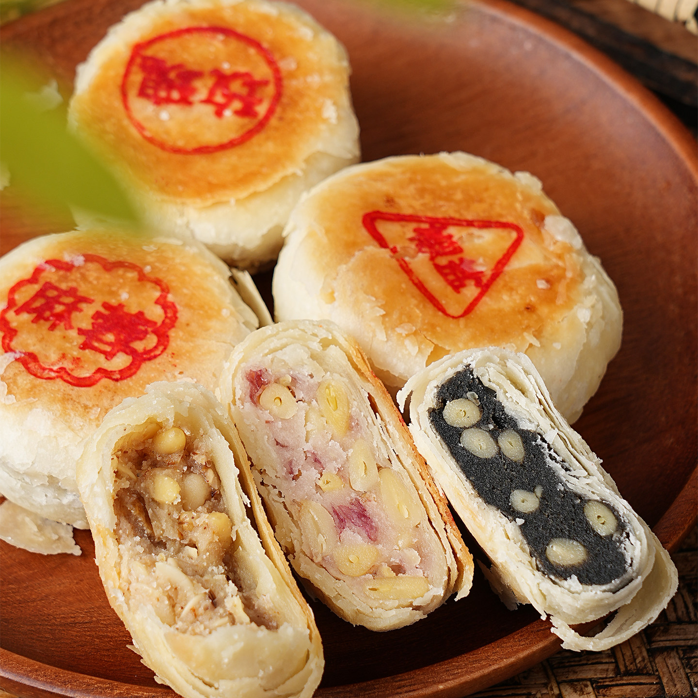 叶受和苏式净素月饼玫瑰椒盐传统工艺素月饼苏式月饼中秋节送礼