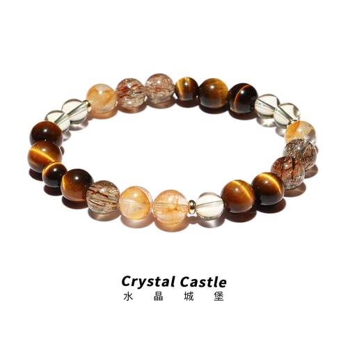 CrystalC虎眼石黄水晶五行手串