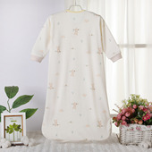 春秋夏单层纯棉婴幼儿睡袋长袖 一体U型宝宝睡衣防踢被婴儿睡衣