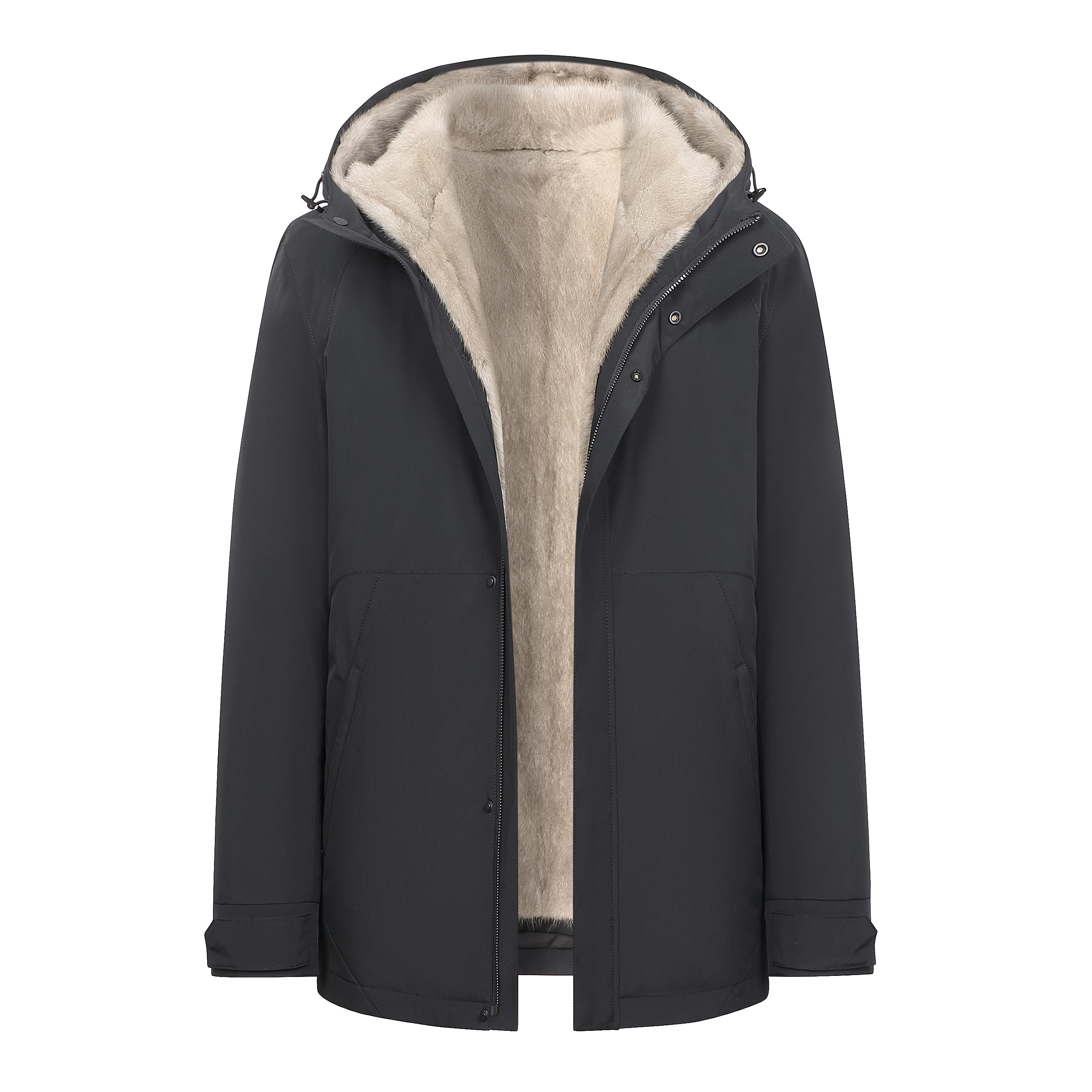 男士整貂派克服皮毛一体水貂内胆