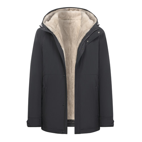 男士整貂派克服皮毛一体水貂内胆