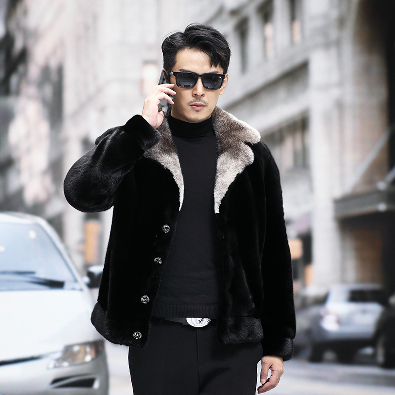 23年新款轻奢男士皮草外套