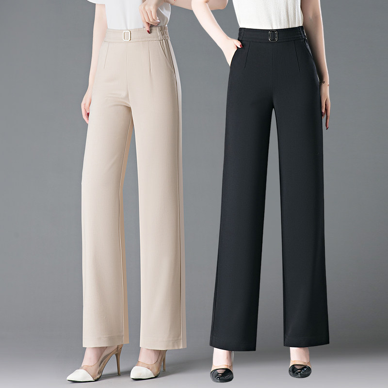 梦舒雅女裤2026夏季新款品牌折扣店休闲裤中年薄款垂顺阔腿长裤子