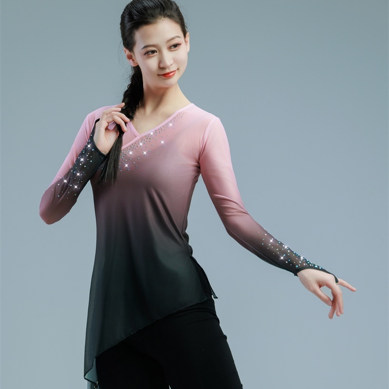 古典舞身韵练功服纱衣钻班基训服