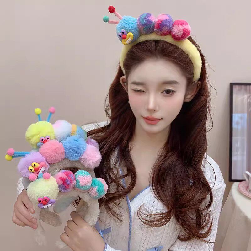 可爱面膜毛毛虫少女发饰