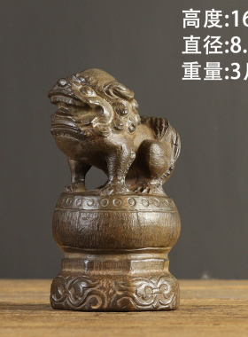 复古双层石狮子收藏把玩摆件