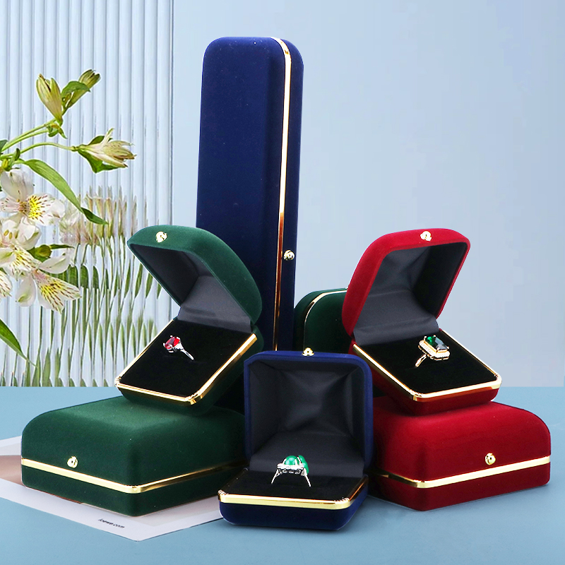首饰盒收纳盒高档精致绒布戒指