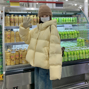 !连帽加厚90绒黄色羽绒服139-23132-P305控468图片