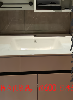 60宽实心陶瓷一体盆定制卫浴洗面盆浴室柜洗衣台盆切割薄边盆包邮