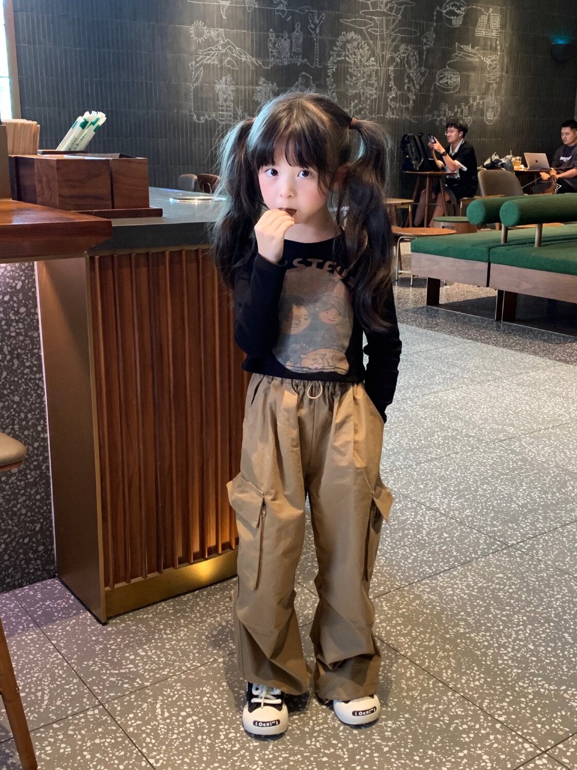星星baby女童 新款时髦帅气裤子