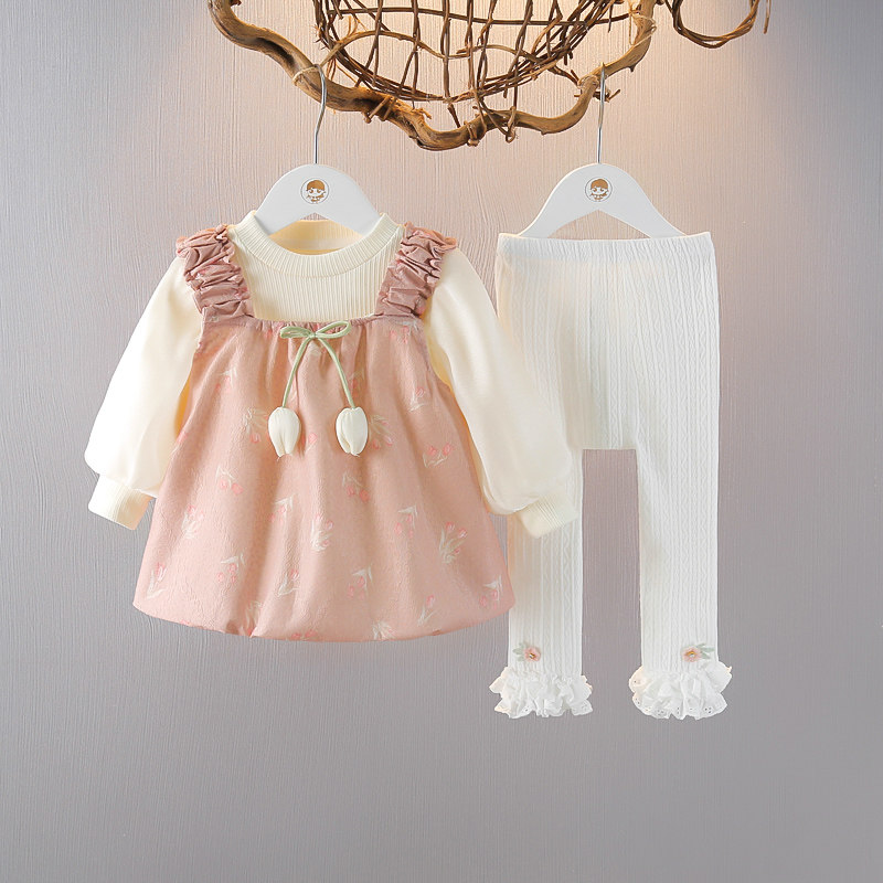 洋气女童套装秋季周岁女宝宝洋气公主裙三件套儿童吊带裙套小女孩,童装/婴儿装/亲子装,套装,淘宝优惠券,粉丝福利购,淘宝优惠卷
