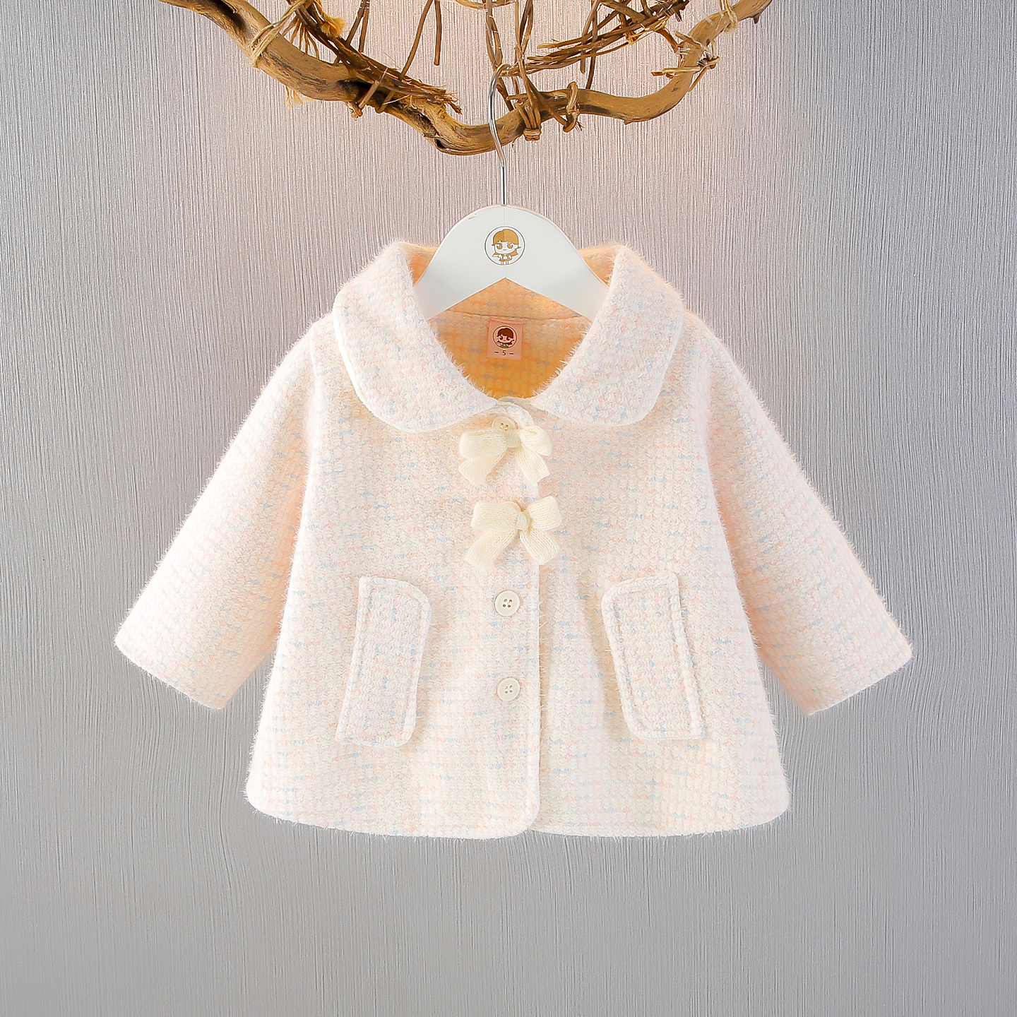 女童洋气仿水貂绒保暖上衣小外套