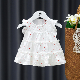 圆点连衣裙婴儿薄款 女宝宝夏季 3岁2女童夏装 公主裙1 裙子 儿童无袖