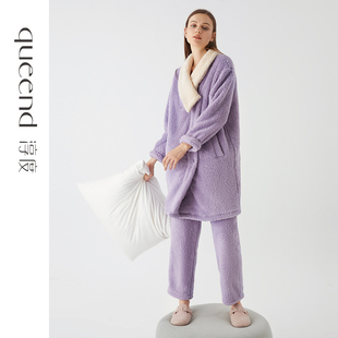 淳度【好物直降】珊瑚绒睡袍女款冬季加厚毛绒睡衣浴袍可外穿长袍