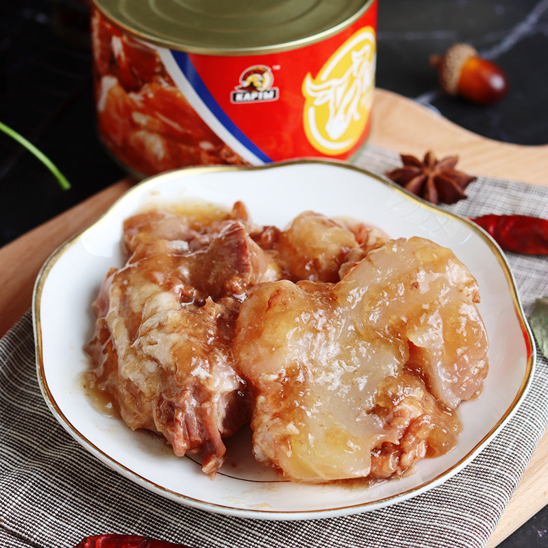 卡勒德俄罗斯风味牛肉筋罐头即食下酒菜户外野餐牛筋牛肉400克