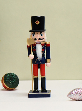 新品上架25CM欧式胡桃夹子蓝身斧兵家具桌面摆放送礼圣诞节氛围感