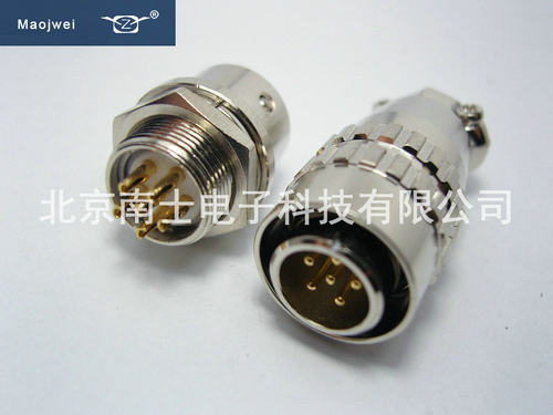 重强MAOJWEI镀金插拔式航空插头插座 XS12-6芯快速接头 12MM 反装