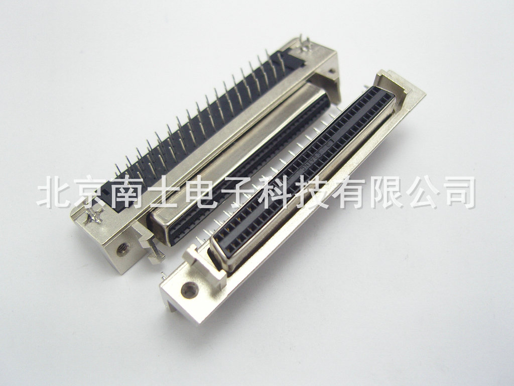 台湾 SCSI 68P MDR母头 90度弯脚 焊板 HPDB68 针式DB型 插座带耳