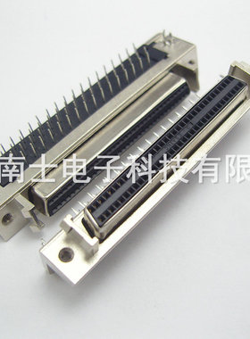 台湾 SCSI 50P MDR母头 90度弯脚 焊板 HPDB50 针式DB型 插座带耳